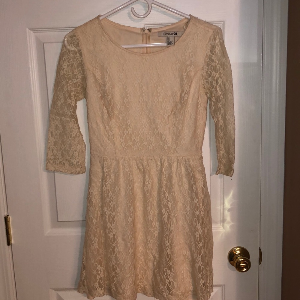 Forever 21 Off White Lace Dress